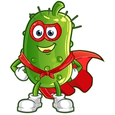 Superhero Cucumber Classroom Vegetable Transparent Sticker